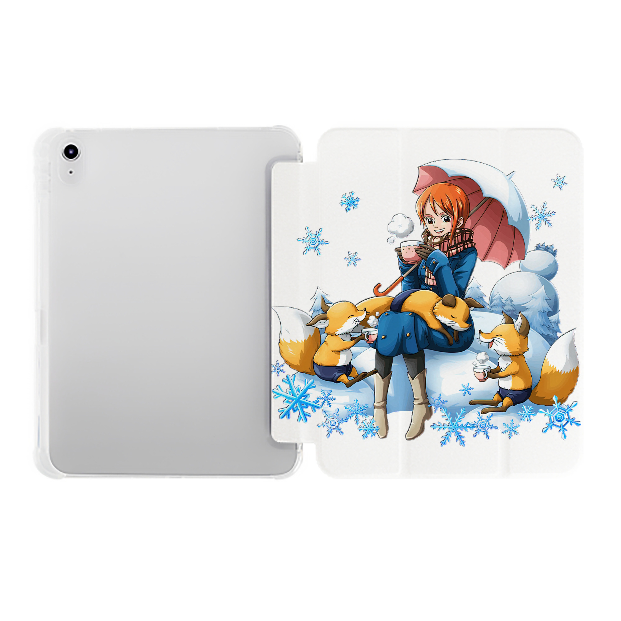 （画像用） ワンピース ナミ ONE PIECE Nami IPad ケース ペン収納付き 三つ折りスタンド PUレザー×シリコン 対応機種9.5/10.5/10.9インチ